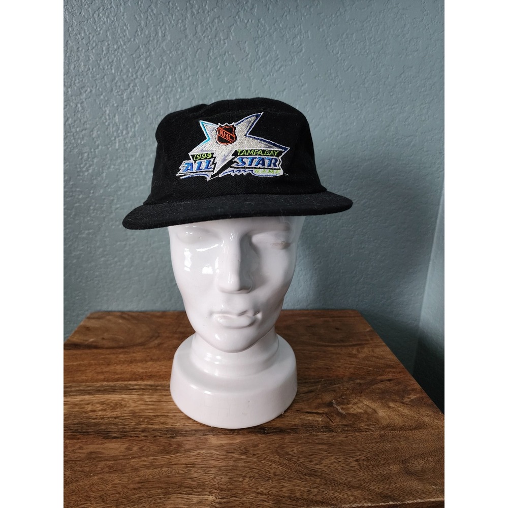 Vintage 1999 NHL All Star Game Tampa Bay Hat Pro Player Black Strapback Cap‎